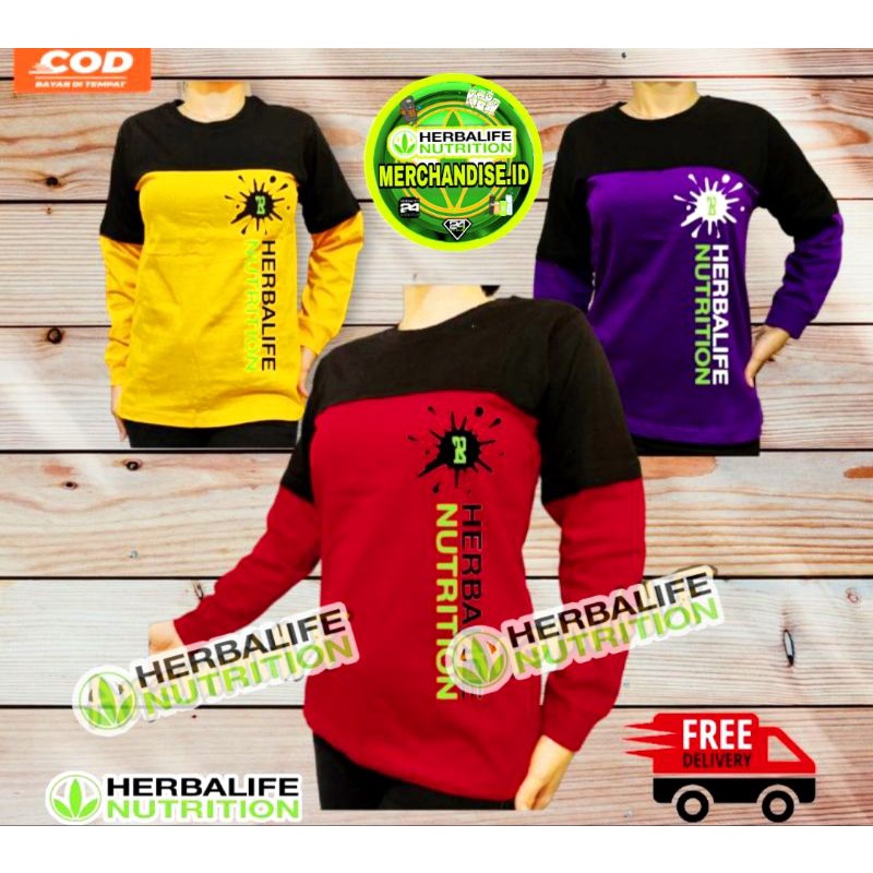 KAOS HERBALIFE REGLAN BAJU HERBALIFE WANITA PRIA TERBARU PROMO REGLAN HERBALIFE LENGAN PANJANG PENDE
