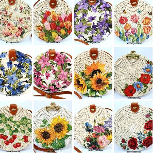 

☼ TAS ROTAN DECO DECOUPAGE BINTANGBALISHOP SERI 1 ゕ