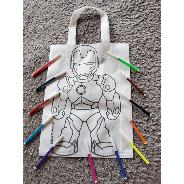 

Tas kanvas Iron Man cat akrilik & kuas