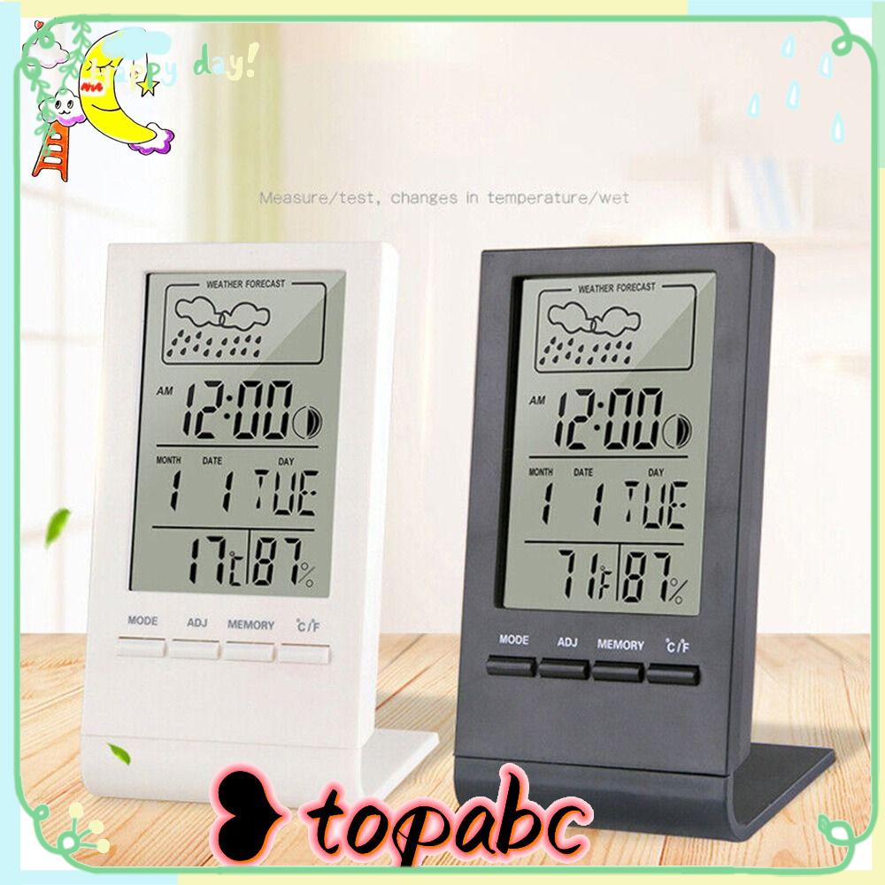 Top Digital Thermo-Hygrometer Digital Profesional Weather Station Jam Weker Desktop Ruangan