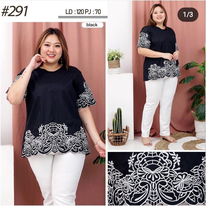 atasan bigsize wanita/atasan jumbo wanita/atasan xxxl/atasan bordir/baju jumbo