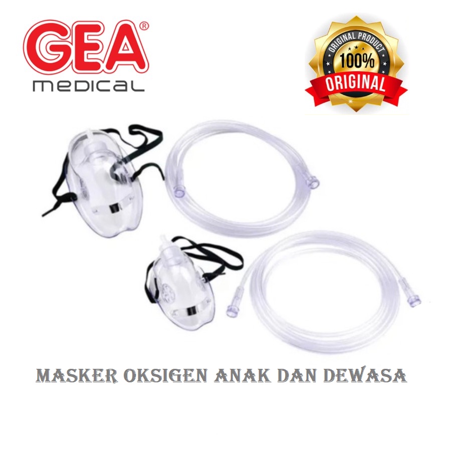 Masker Oksigen GEA Oxygen MASK Nasal Oksigen Selang Oksigen