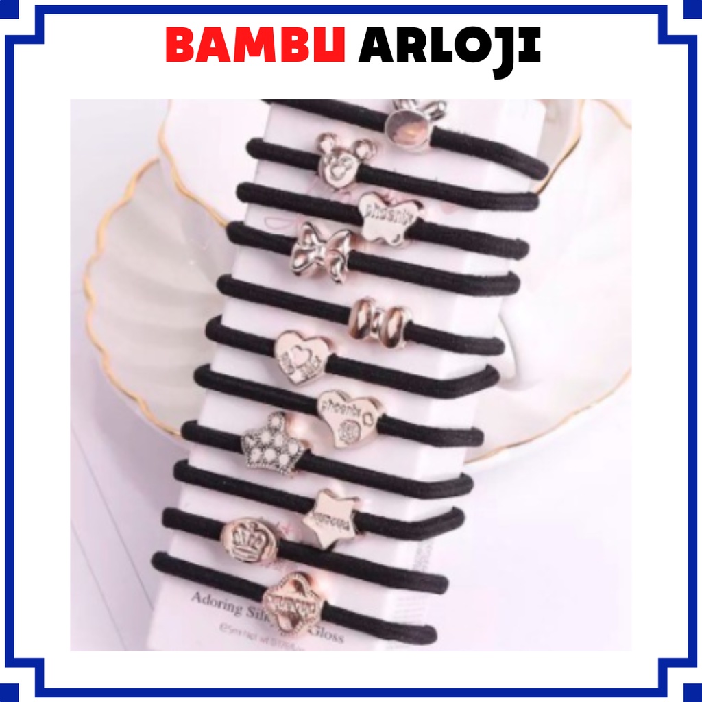 BAJ Ikat Rambut Wanita Simple Bahan Karet Gelang Polos Korea Eksklusif Hitam Aksesoris Rambut - IR012