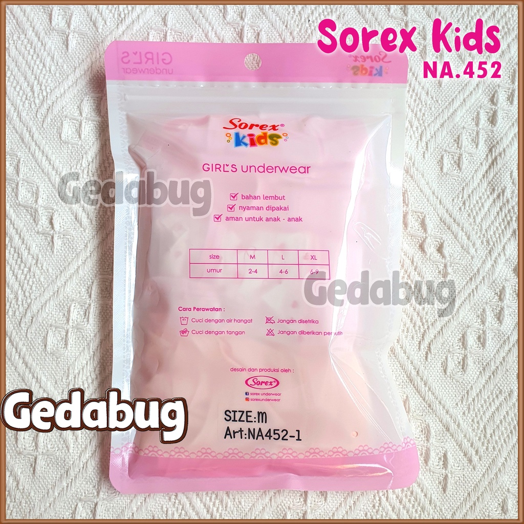 [3 pcs] Celana Dalam Sorex Kids NA 452 Super Soft CD Anak Sorex Perempuan Segitiga Motif Lembut Adem
