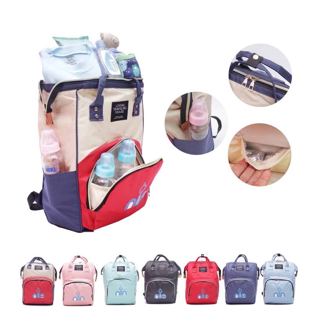 NEW !! NIA BABY WATERPROOF DIAPERS BACKPACK - TAS RANSEL PERLENGKAPAN BAYI