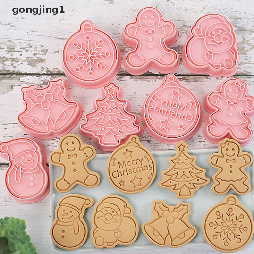 Ggg 8PCS Christmas Cookie Cutter Set Cetakan Biskuit Snowflake Kue Natal ID