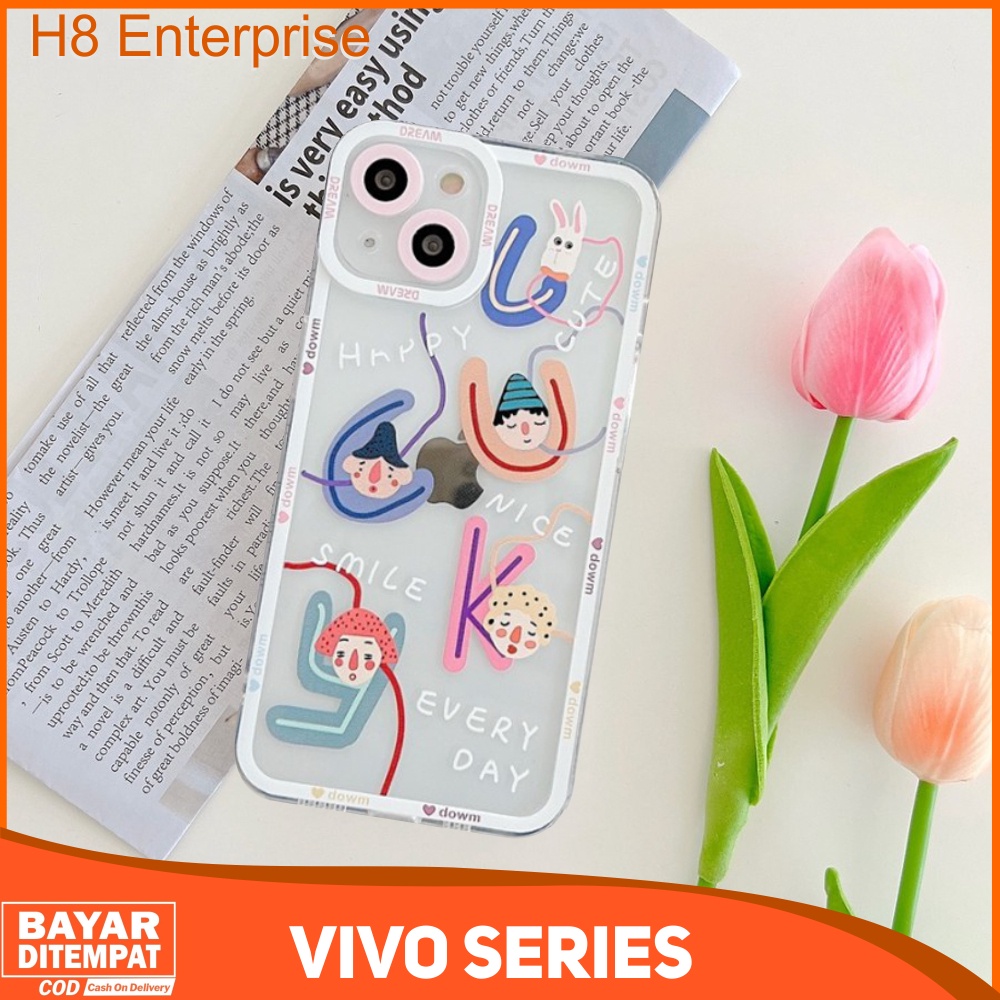 Case Vivo Y01 Y12S Y15S Y20 Y20S Y21 Y21A Y21E Y21S Y21T Y33S Y33T Casing Cute Lucky Down Station Silicon Transparant Premium