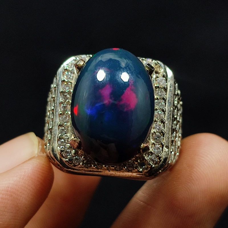 Batu kalimaya black opal asli natural top jarongn(JUMBO)