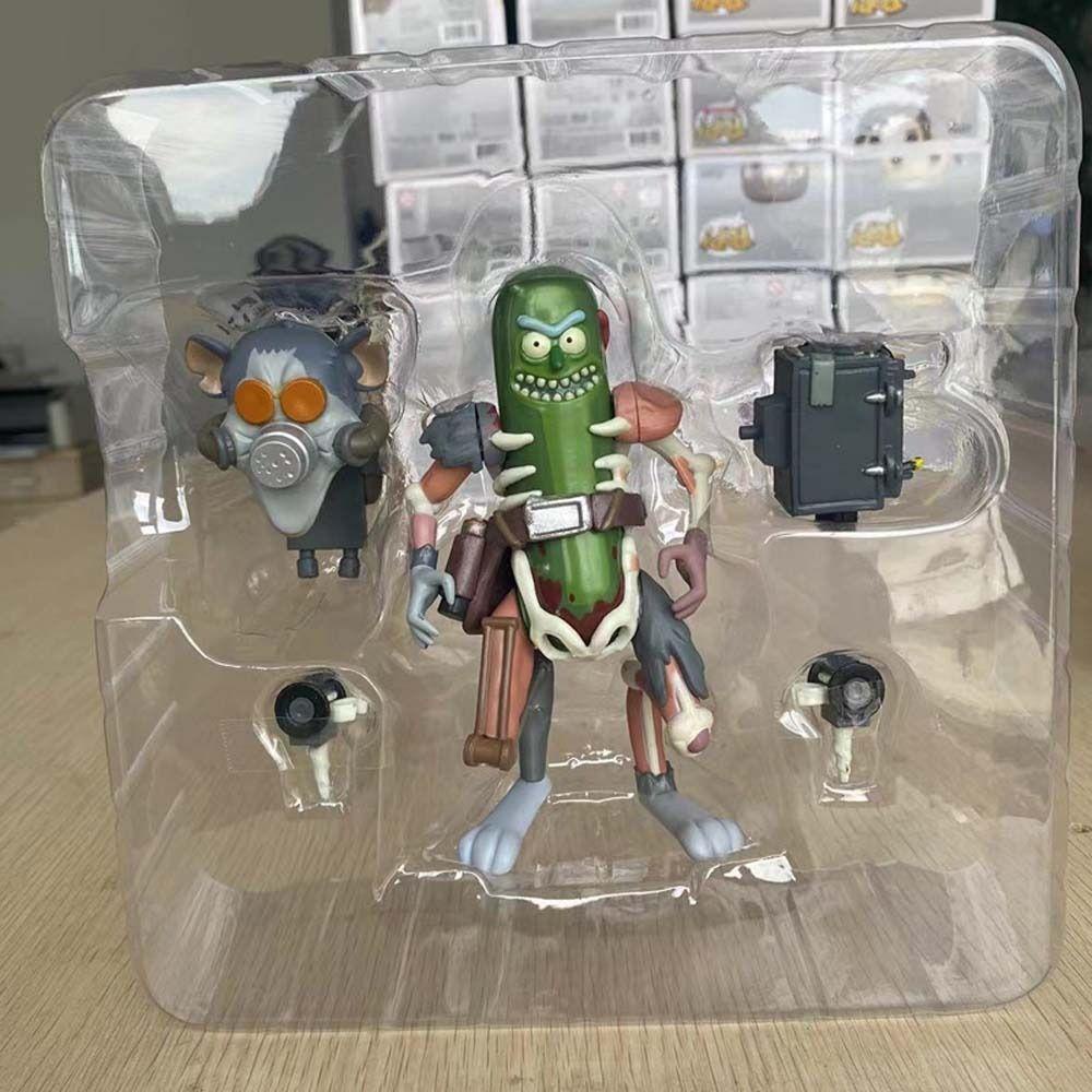 [Elegan] Acar Rick Action Figure Kartun PVC Dekorasi Mobil Rick And Morty Timun Tikus Helm Model Mainan Model Kolekte