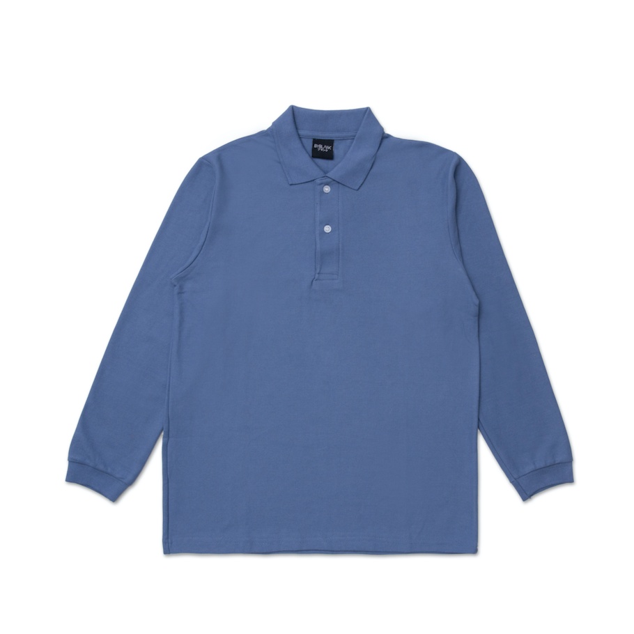 SAPPORO POLO LONG SLEEVE - Kaos Polo Pria Lengan Panjang in Steel Blue