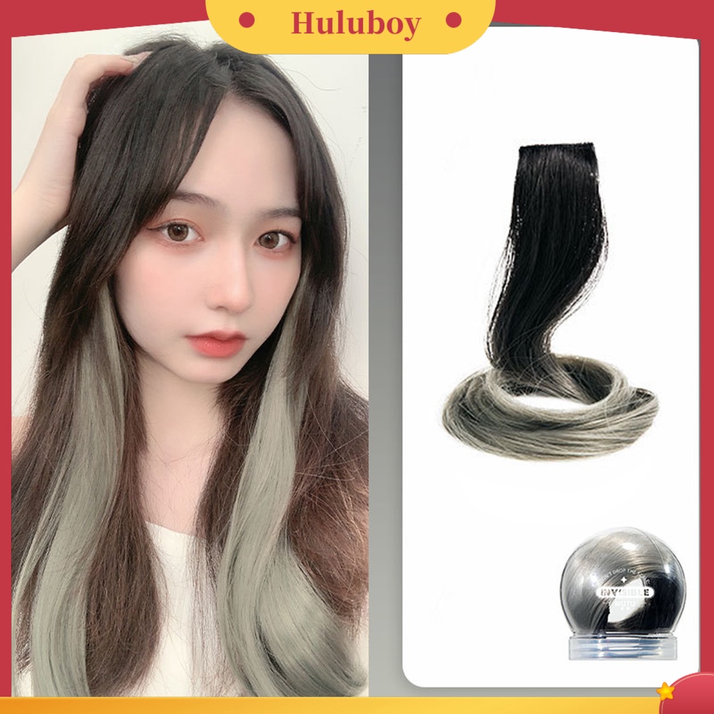 1 Set Rambut Palsu Extensions Highlight Adjustable Warna-Warni Untuk Wanita