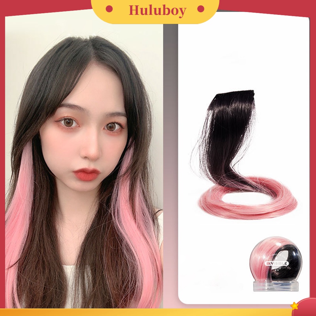 1 Set Rambut Palsu Extensions Highlight Adjustable Warna-Warni Untuk Wanita