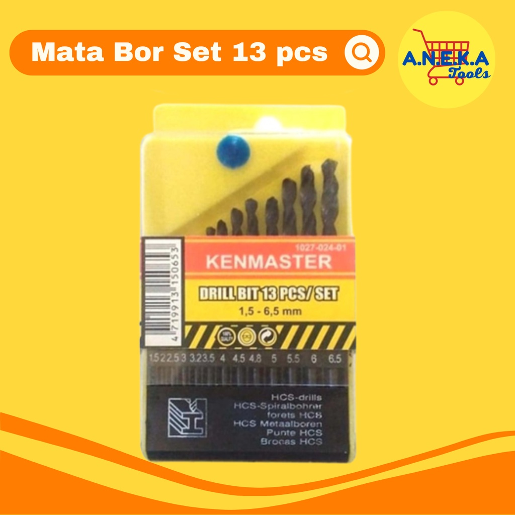 Jual Mata Bor Besi Set 13 Pcs KENMASTER / Drill Bit SET KENMASTER 13pcs ...