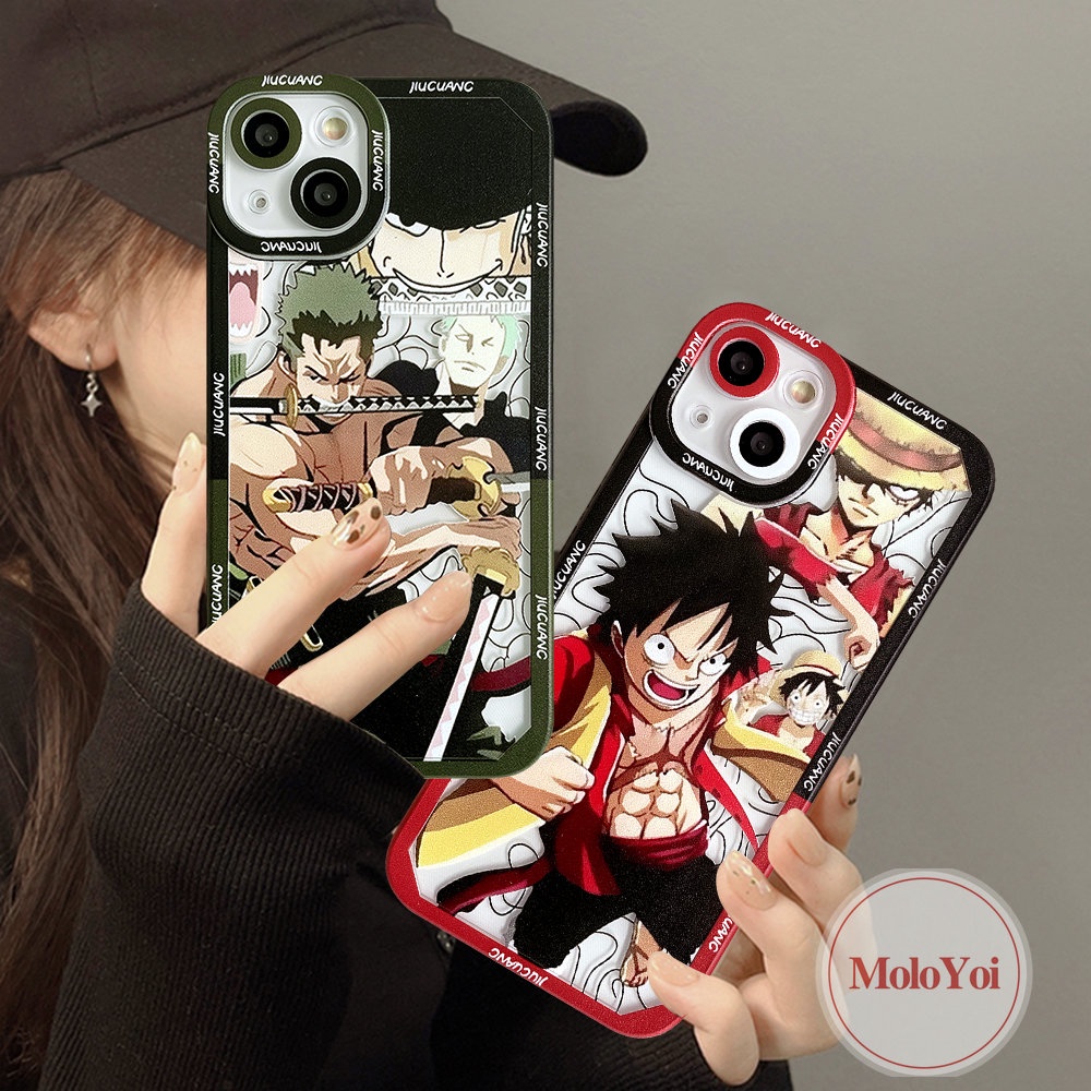 Casing TPU Lembut Anime Kartun One Piece Zoro Luffy Kompatibel Untuk iPhone 11 Pro Max XR 14 13 12 Pro Max 7Plus 8Plus X XS Max 6 6s 8 7 Plus SE 2020 Shockproof Angel Eyes