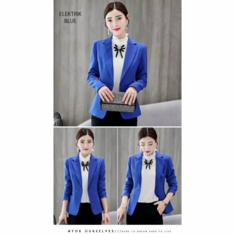 Blazer wanita korea style lengan panjang/kasual/  pakaian korea/ baju korea/kantor size S M L XL