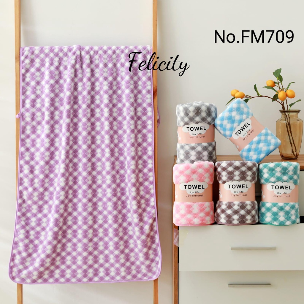 KUP - COD MURAH PAKET 3 PCS HANDUK MICROFIBER DEWASA UK 70 X 140 CM MOTIF &amp; WARNA RANDOM