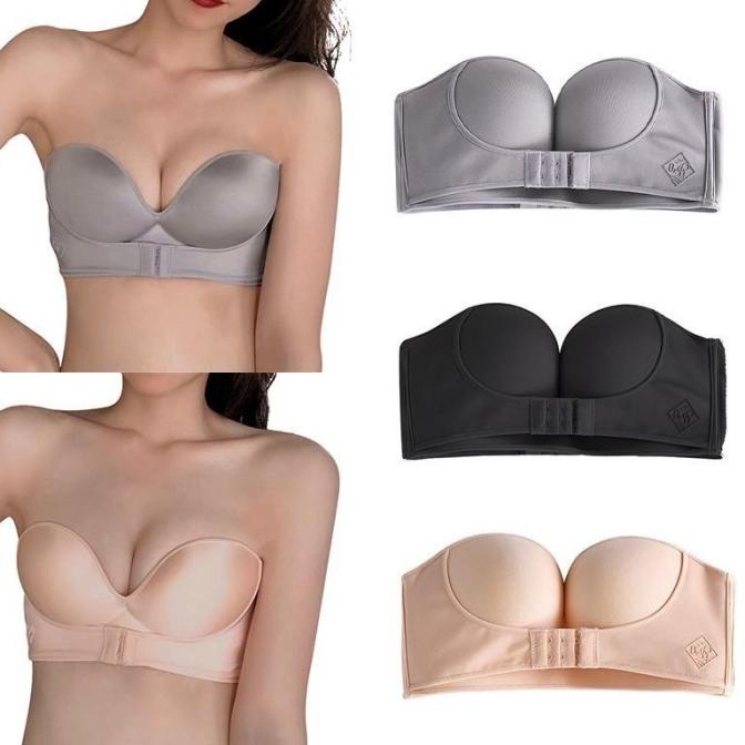 Strapless Bra Tanpa Tali Bra Push Up BH Kait Depan Invisible Bra