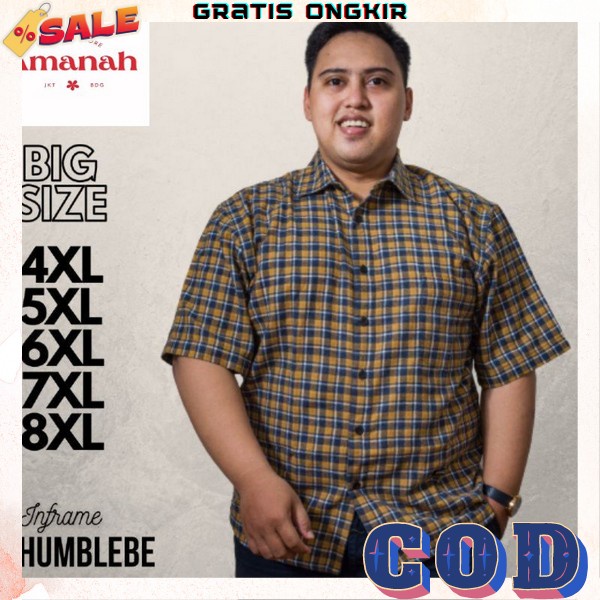 Baju Kemeja Pria Jumbo Bsju Hem Cowok Casual Kemeja Pria Lengan Pendek Atasan Cowo Keren Bigsize Bsj