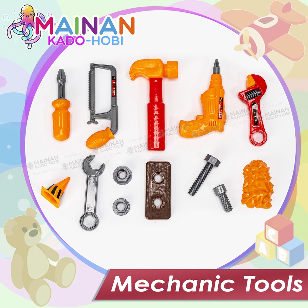 MAINAN ANAK MOTORIK MECHANIC TOOLS SET BOX ALAT KONSTRUKSI MEKANIK