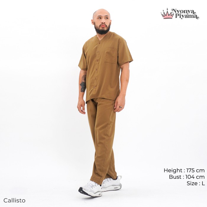 Celana Pria Nyonya Piyama Poly Bamboo Piyama Celana Panjang Pria - Polos Cozy - Callisto, S/M (W0D4)