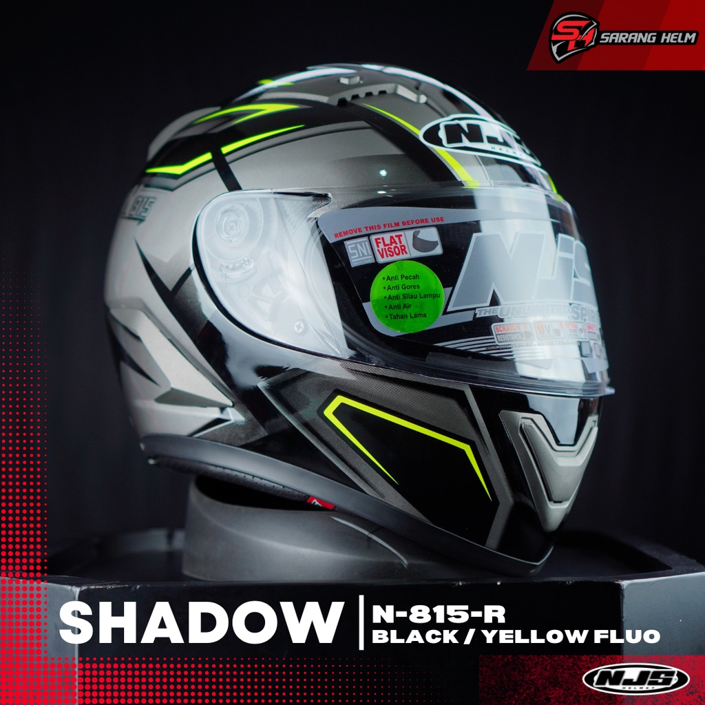 NJS Shadow N-815R - Free flat visor