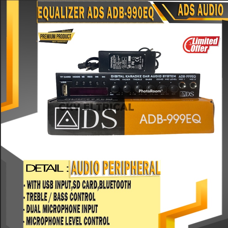 PARAMETRIK BLUETOOTH LCD ADS ADB-999EQ EQUALIZER FULLSET