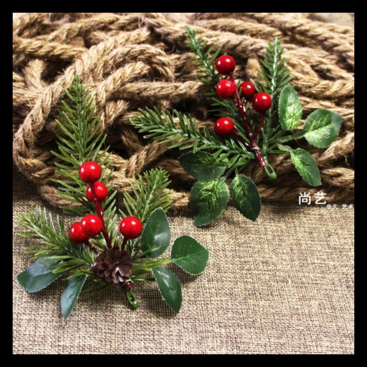 

DAUN CHERRY PINUS SALJU ORNAMEN KADO PARCEL NATAL HIASAN CERI MERAH BARU