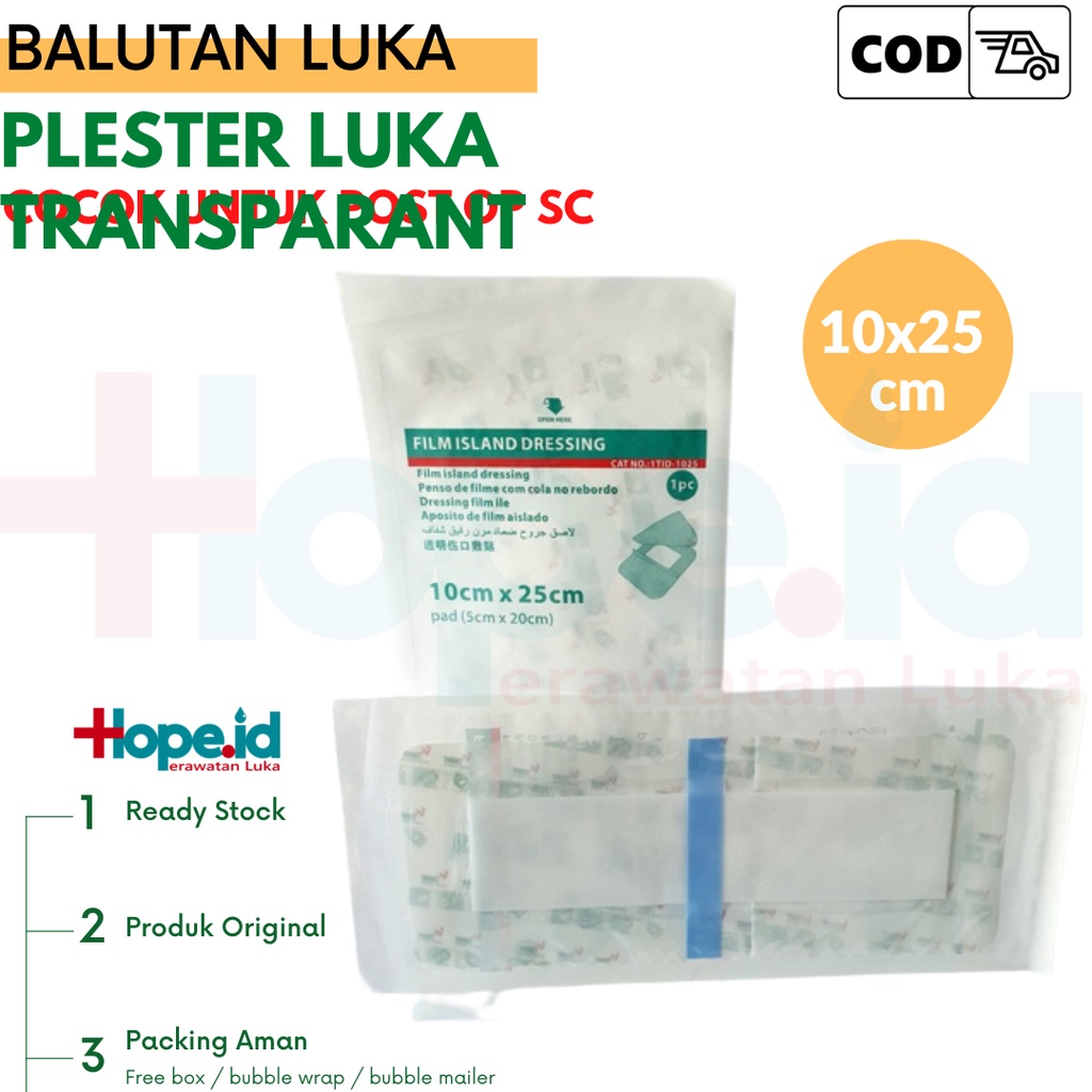 Plester Luka Anti Air Winner 10x25 cm | Post Operasi SC | Film Island Dressing