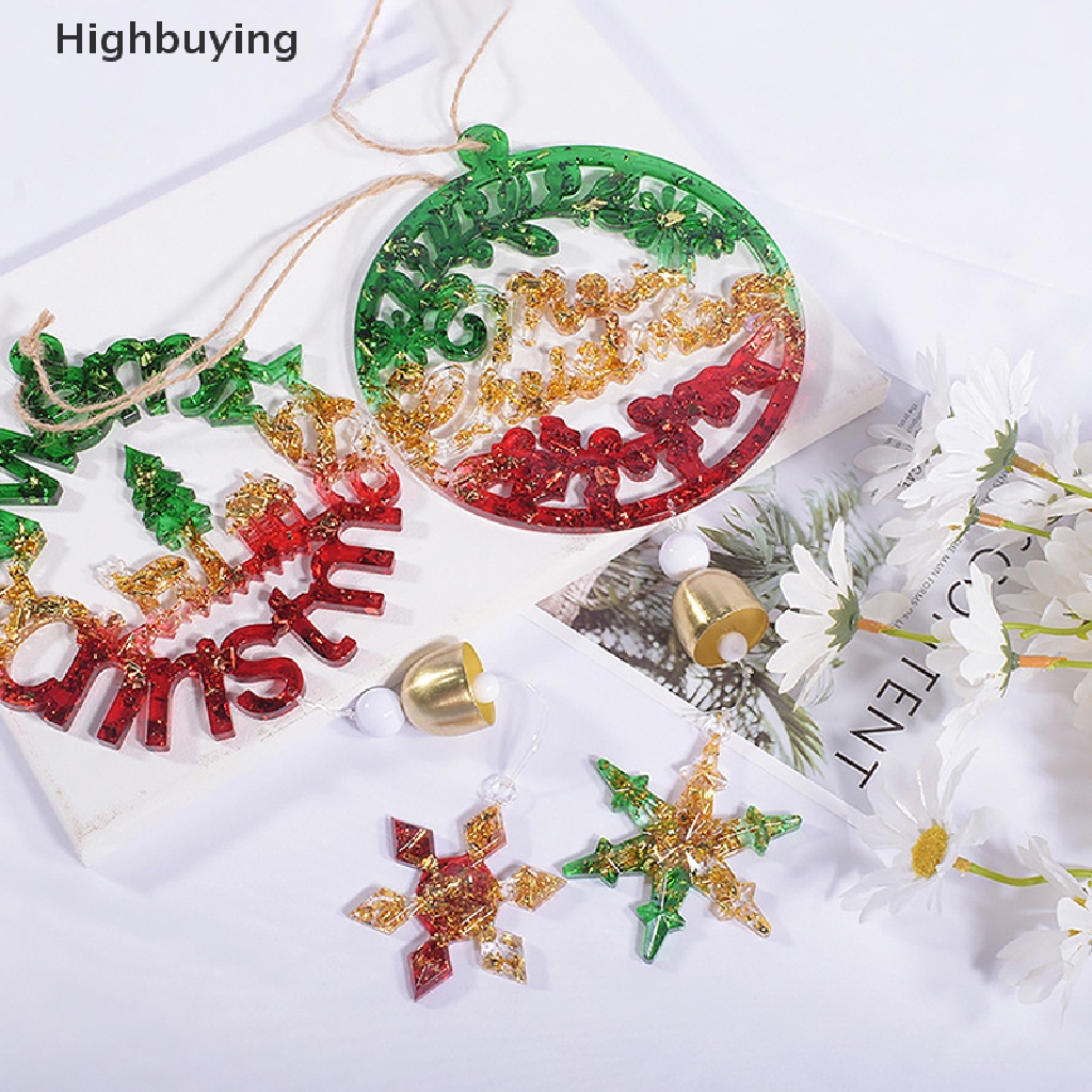 Hbid Natal Cetakan Silikon Lonceng Angin Cetakan Snowflake Pendant Mold Making Tools DIY Resin Epoxy Casg Mold Home Handmade Dekorasi Ornamen Glory