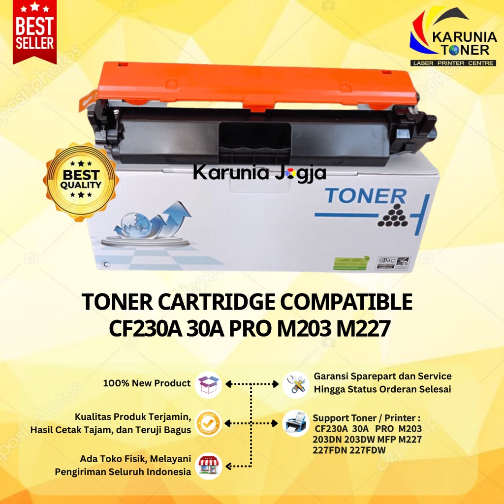 Toner Compatible 30A CF230A Laserjet M203 + Chip P-Series