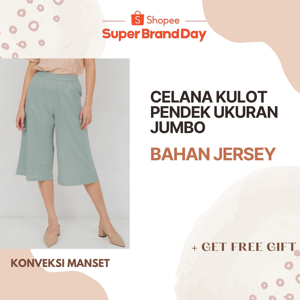 KULOT PENDEK UKURAN JUMBO BAHAN JERYSE BB 65-90 KG /BISA COD/HARGA PROMO/BAYAR DI TEMPAT/DISKON