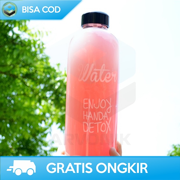 BOTOL MINUM 1000ML TEMPAT MINUM 1 LITER PLASTIK FOOD GRADE TRANSPARAN