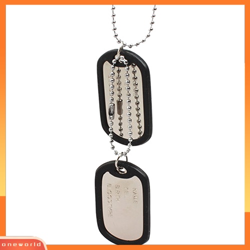 [WONE] Pria/'s Wanita Fashion Cool Dog Tag Liontin Manik-Manik Kalung Sweater Rantai