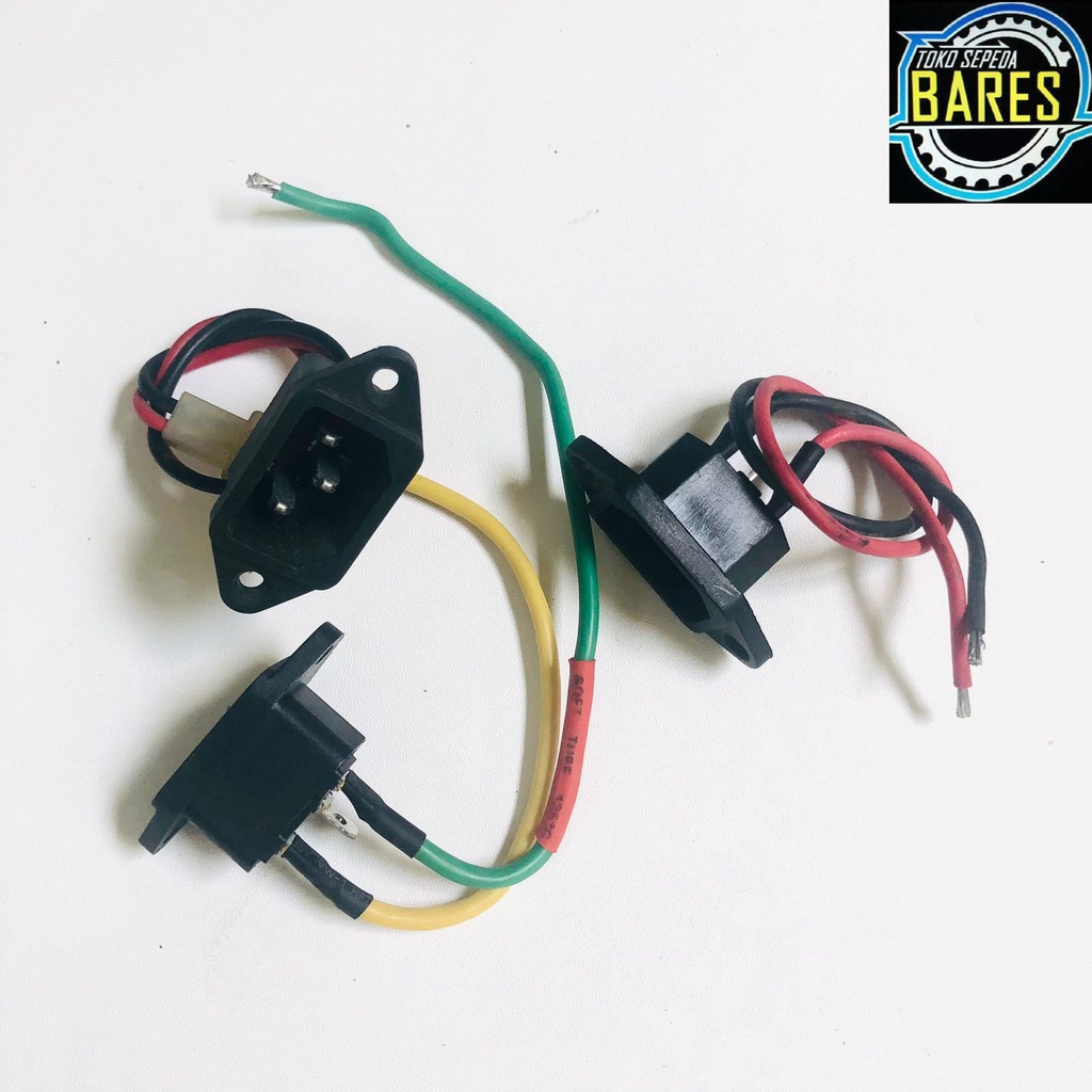 Lubang Colokan Rumahan Charger Sepeda Listrik SunRace / Inlet Charger Mouth / Power Port Plug