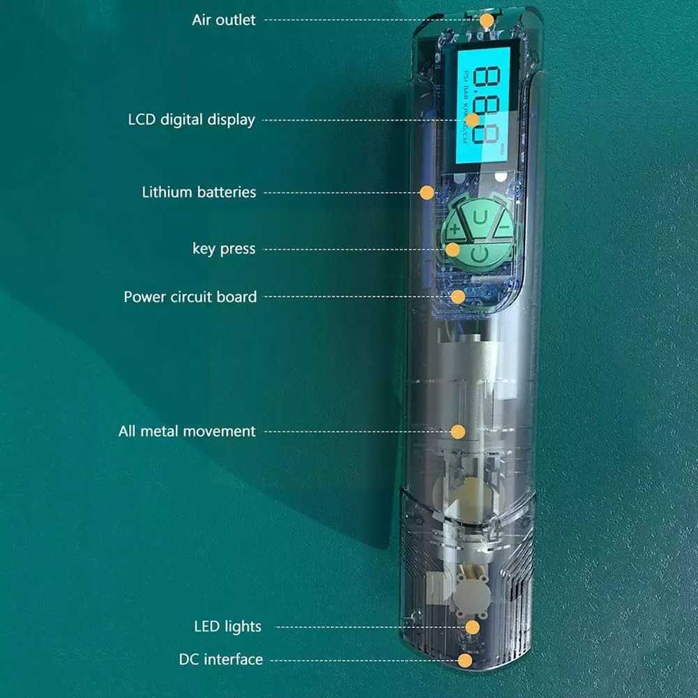 Pompa Angin Digital Handheld Electric Tire Inflator 12V 4000mAh