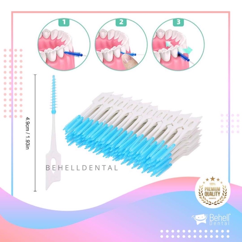 BEHELLDENTAL INTERDENTAL BRUSH SIKAT SELA CELAH GIGI ORTHO BEHEL TOOTH PICK DENTAL FLOSS MURAH CX1