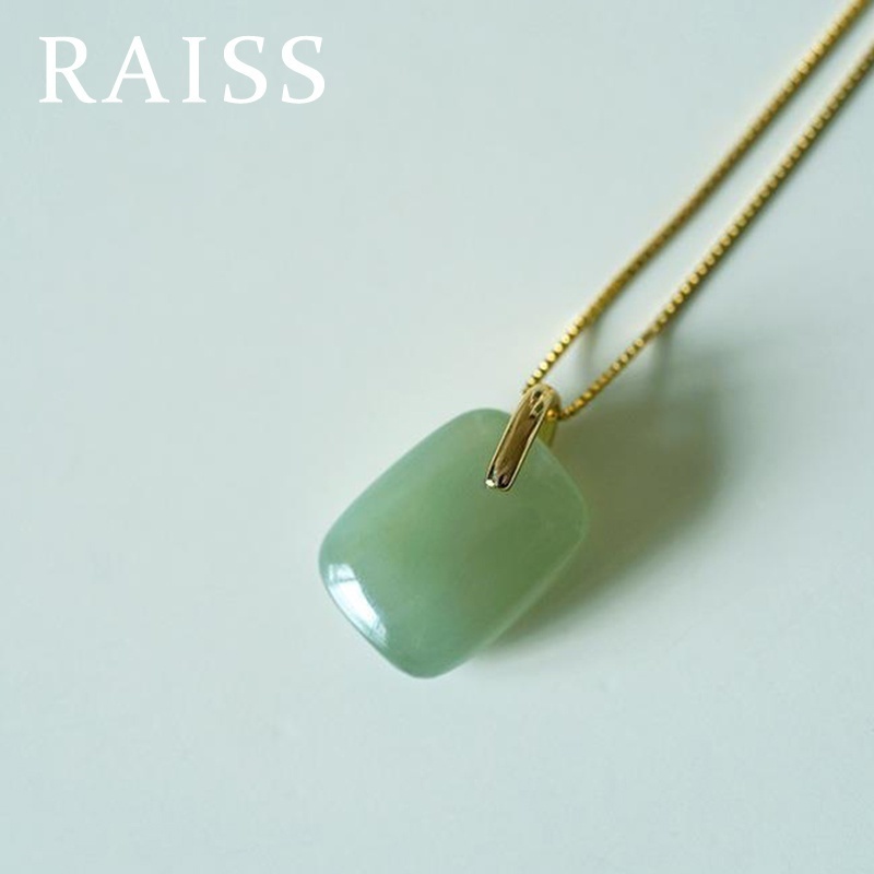 Kalung Wanita Liontin Giok Hetian Natural Alami Premium Tidak Luntur Tidak Alergi