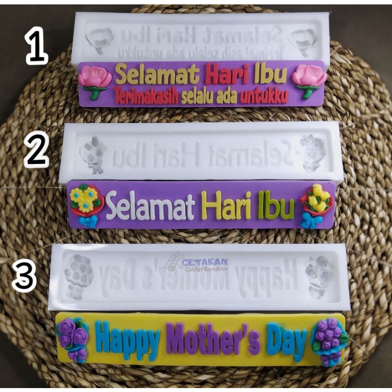 cetakan Coklat BAR panjang tema hari ibu