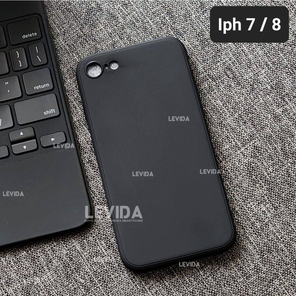 Iphone 7 Iphone X Iphone XS Iphone XR Macaron Square Black Softcase Candy Macaron / Case Square Blac