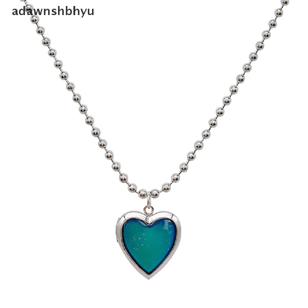 Adawnshbhyu Mood Necklaces Peach Heart Love Pendant Foto Kalung Kontrol Suhu Warna ID