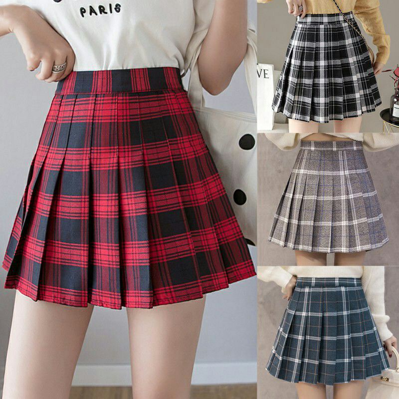 Rok jkt48 /korean mini skirt /rok lipet / rok kotak-kotak /rok terbaru /rok mini /rok celana pendek 