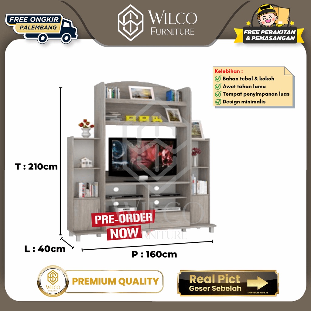 Lemari Rak TV / Meja Rak TV Minimalis / Rak TV Pajangan Palembang