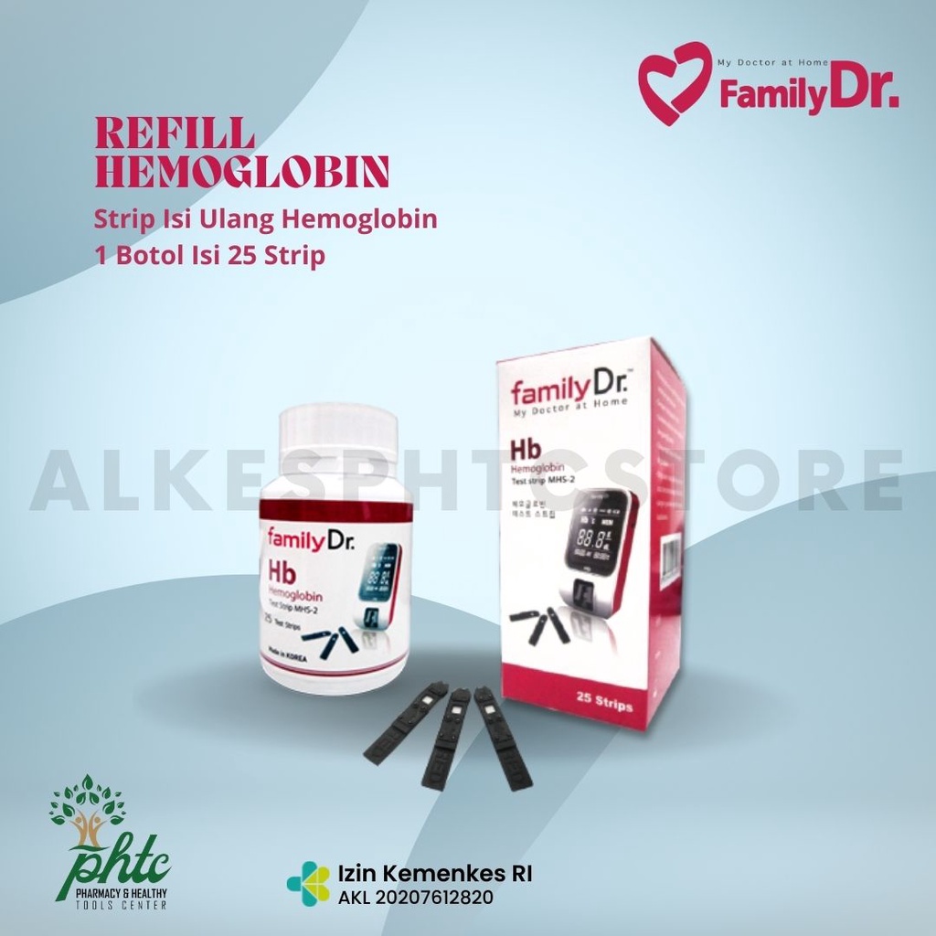 FamilyDR Strip Hemoglobin Isi 25 Strip l Strip Cek Hb Hemoglobin Family DR