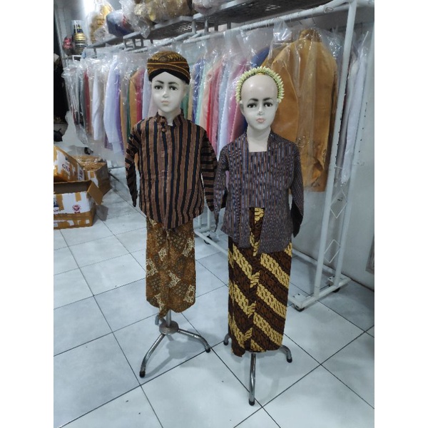 kebaya wanita kebaya adat traditional lurik anak perempuan tk sd smp tanggung cewek setelan set  | a