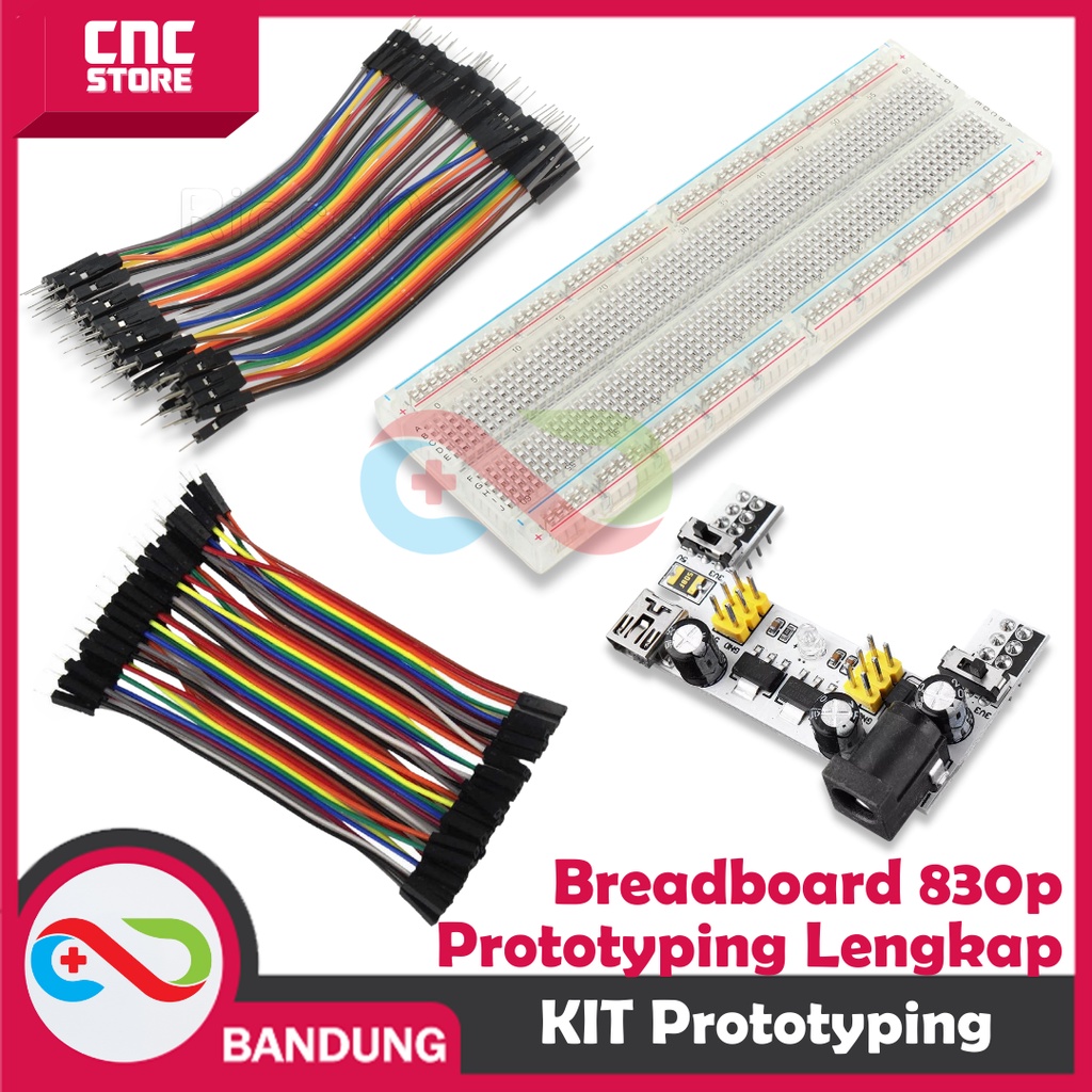 PAKET LENGKAP BREADBOARD KIT PROTOTYPING MB102 830P