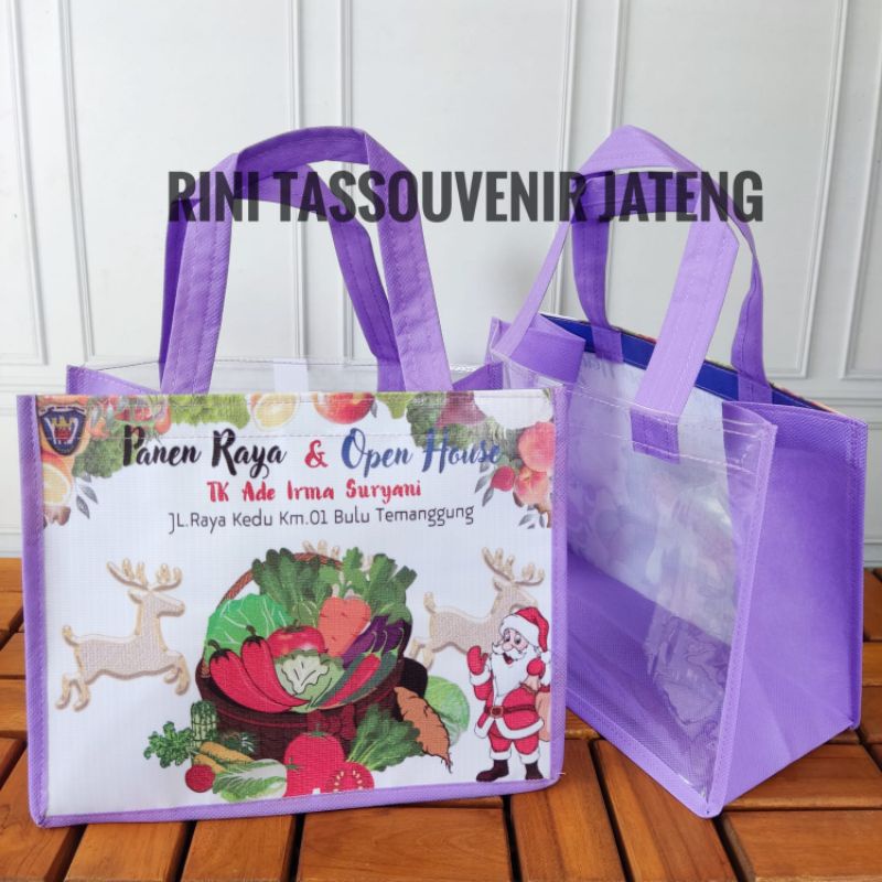 tas imlek hampers - tas mika transparan 25*12*20