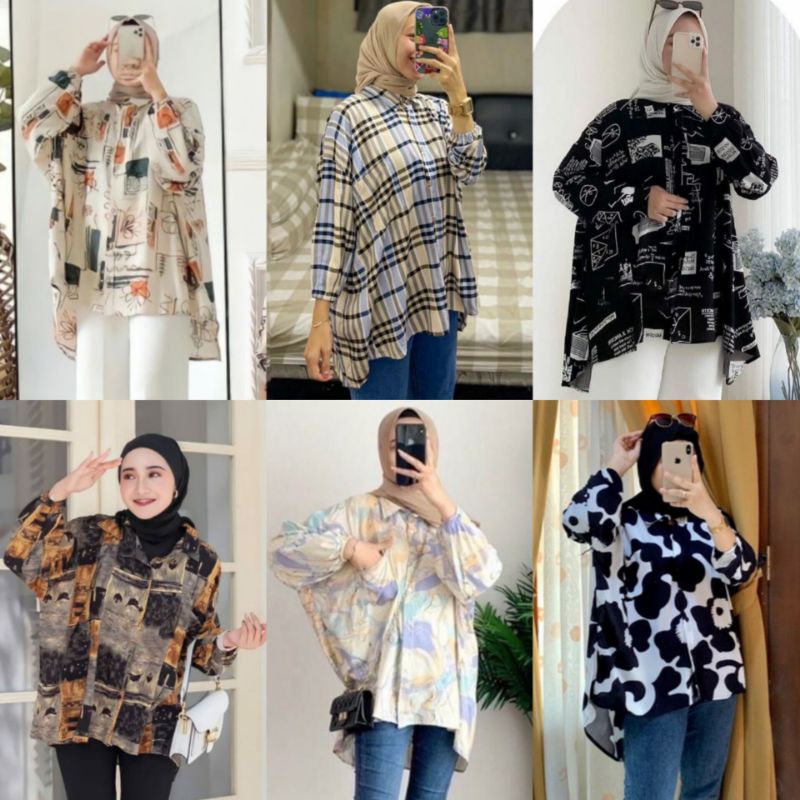 KEMEJA OVERSIZE RAYON MOTIF