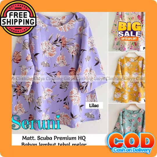 Blouse Reyka - Blouse Jumbo - Baju Korea Wanita - S M L Xl Xxl Xxxl 5L Bluse Wanita Import Korean St