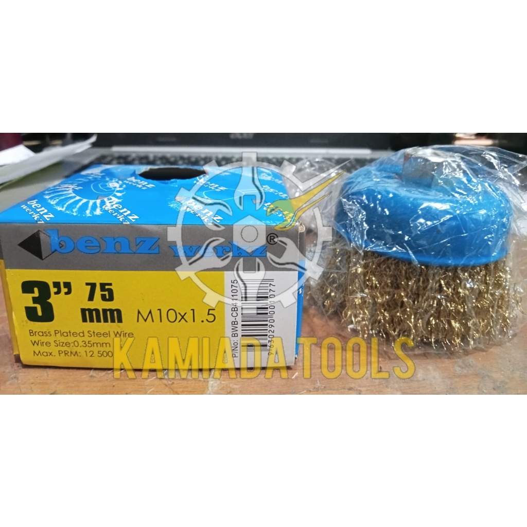 Sikat kawat mangkok 3 inci BENZ lurus/ brush gerenda mangkok BENZ