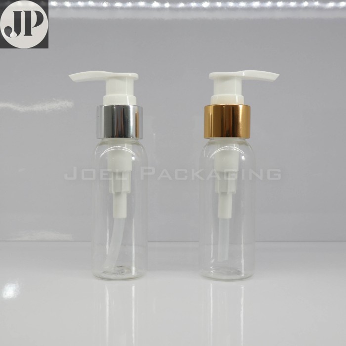 BOTOL 60ML PUMP LOTION SILVER GOLD 60 ML CLEAR PUMP - Pump Silver